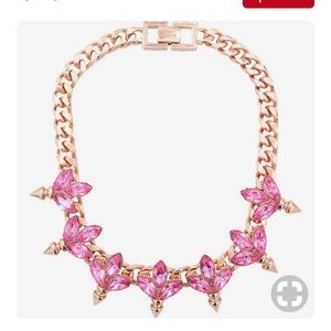 Mawi London spiked gold pink statement necklace